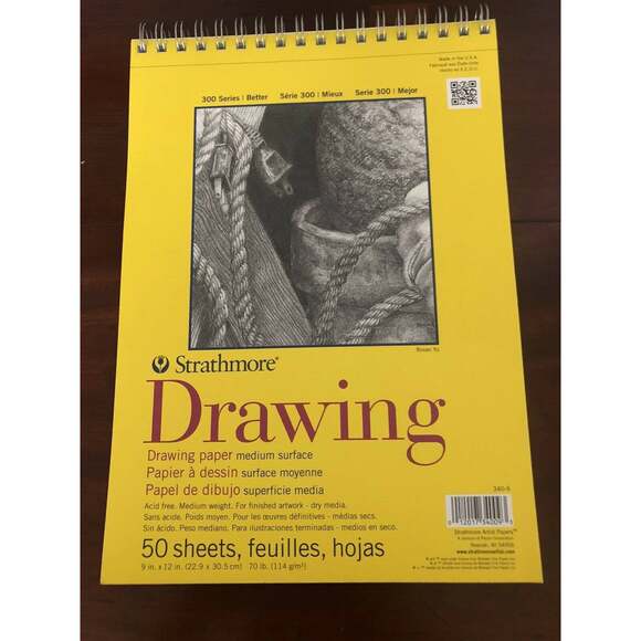Strathmore Drawing Paper 50 Sheets 9 x 12 inches pages in spiral book New - Picture 2 of 4